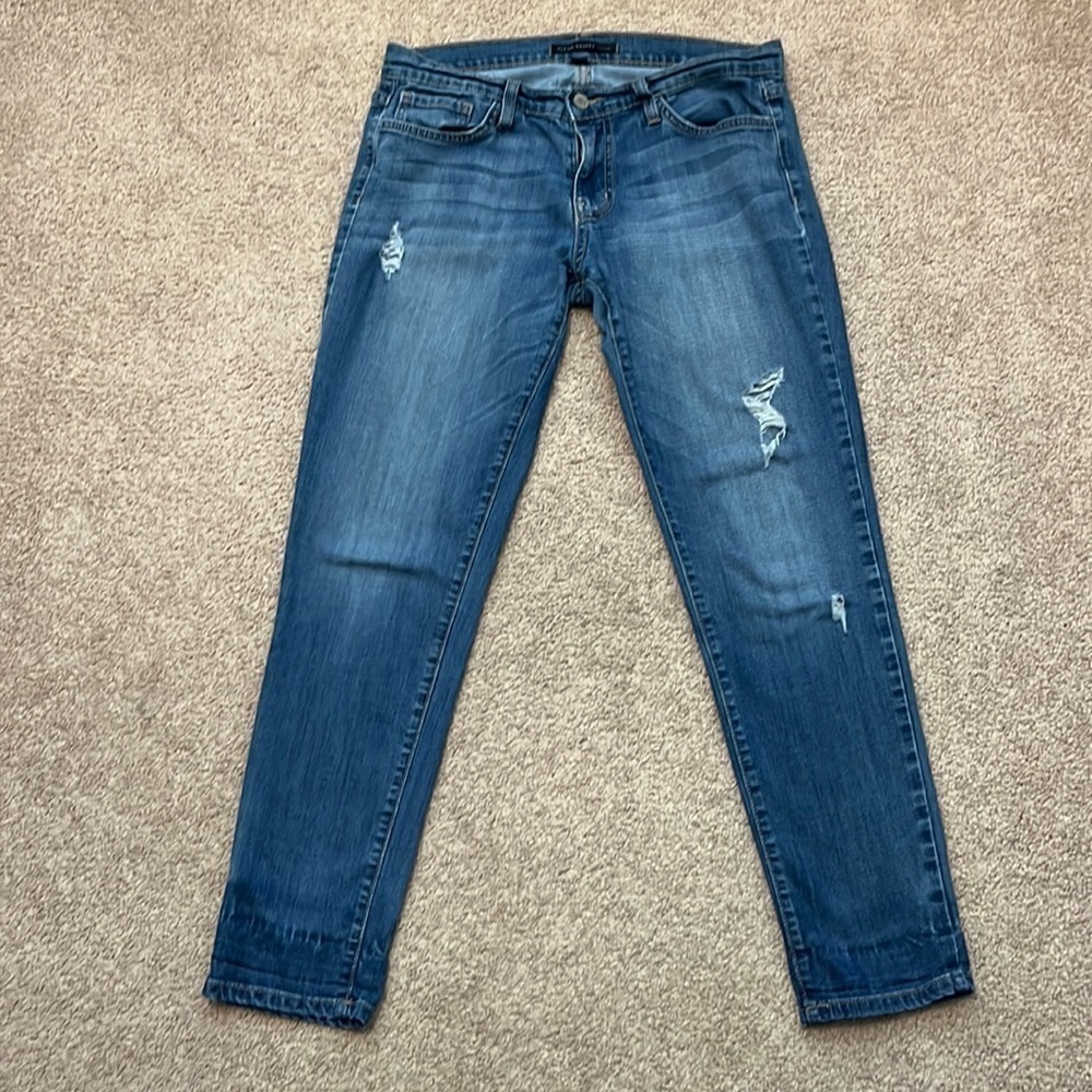 Flying Monkey Mid Rise Distressed Skinny Jeans